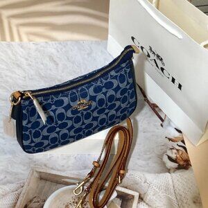 COACH Teri Shoulder Bag Signature Denim Outlet NEW